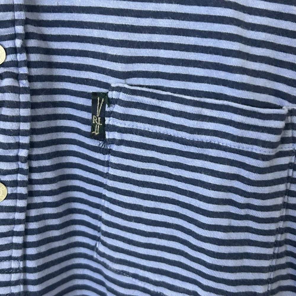 Polo Golf Ralph Lauren Short Sleeve Blue Striped Polo Pocket Shirt Men’s Medium - Picture 3 of 7